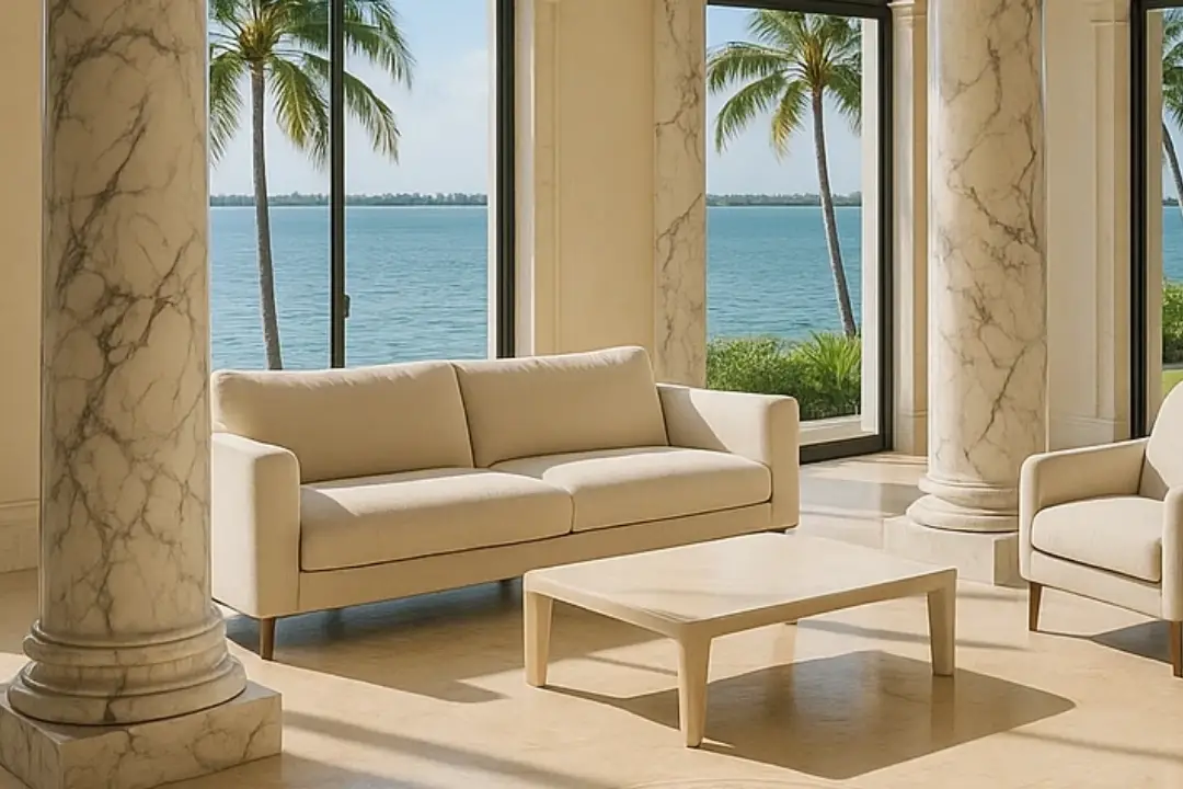 Give Your Spectacular Custom‑Built Home in Miami a Perfect Finish with Ornate Majesty Marble Columns