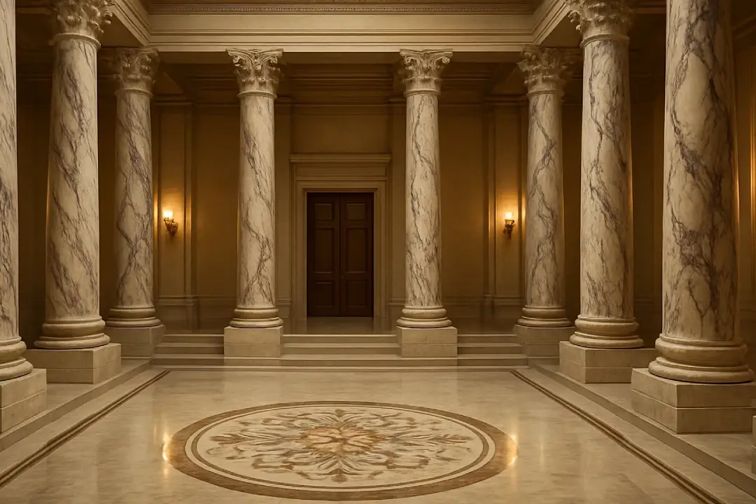 The Spectacular Ornate Bianco Paonazzetto Marble Columns for Your Home in Washington, DC
