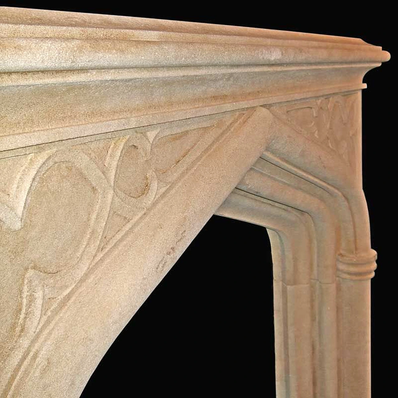 Antique 312 Gothic French Limestone Mantels