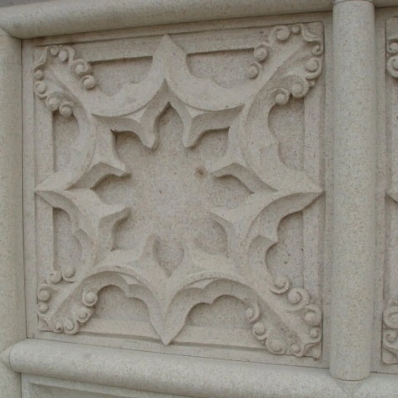 Antique 313 Custom Carved Travertine Fireplace mantel