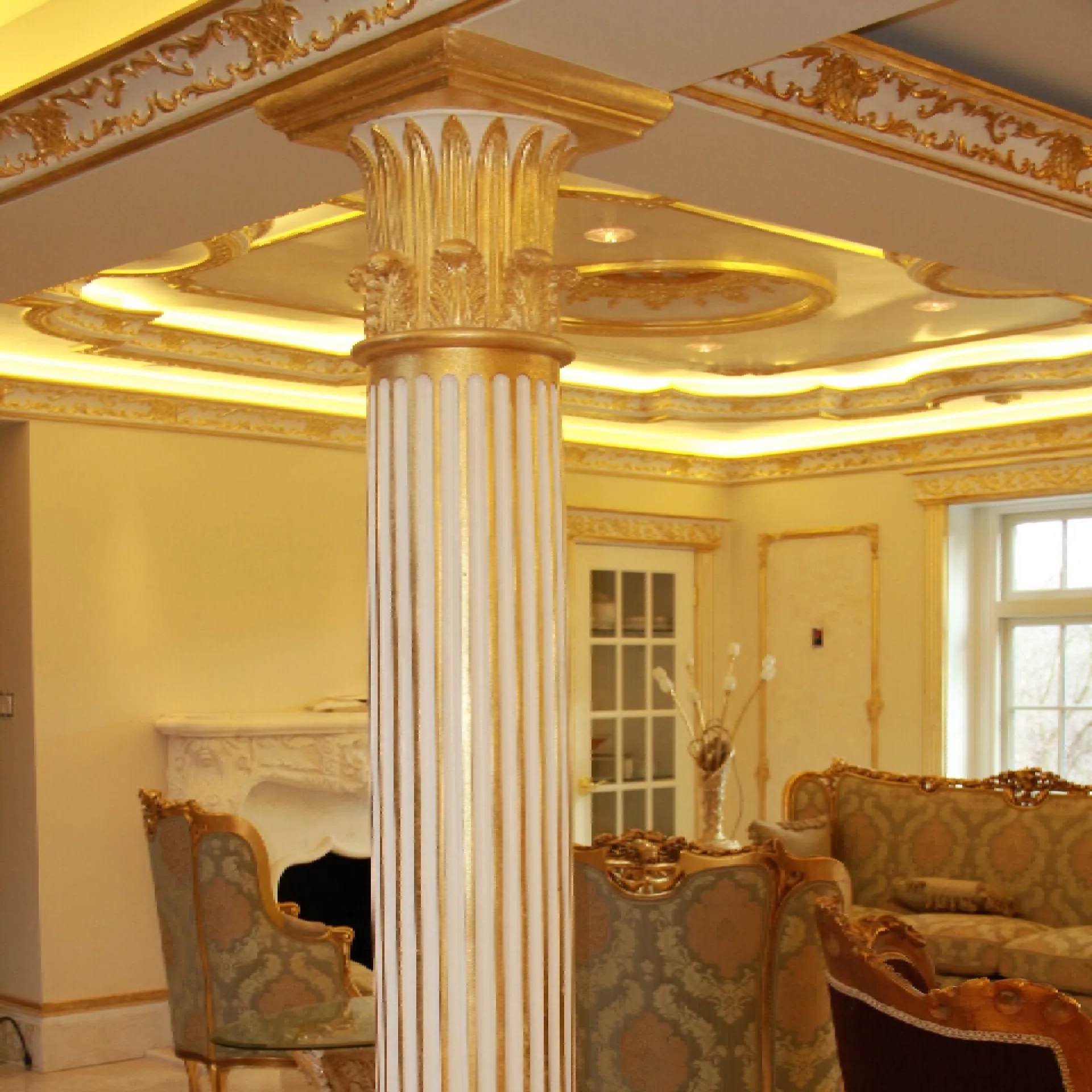 Marble Columns With Patina