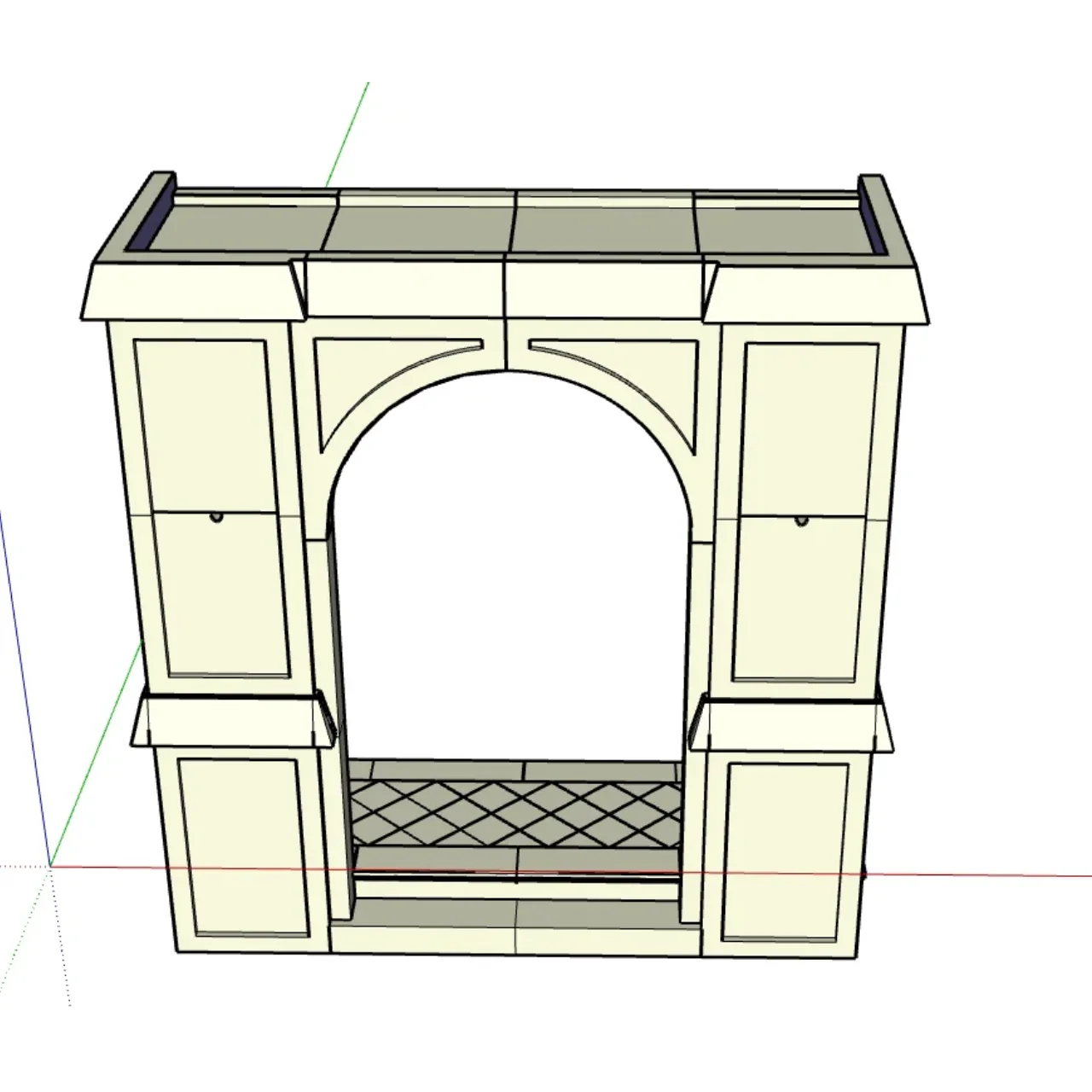 Custom Portico Indiana Limestone Entrance with Lights – North American Project
