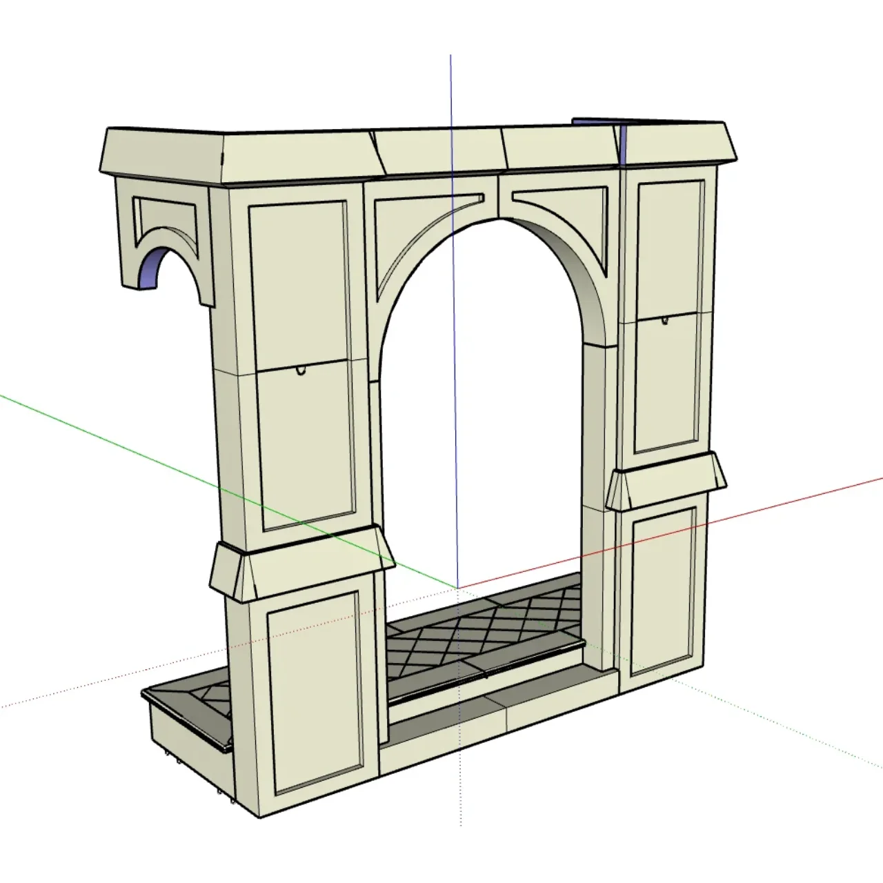 Custom Portico Indiana Limestone Entrance with Lights – North American Project