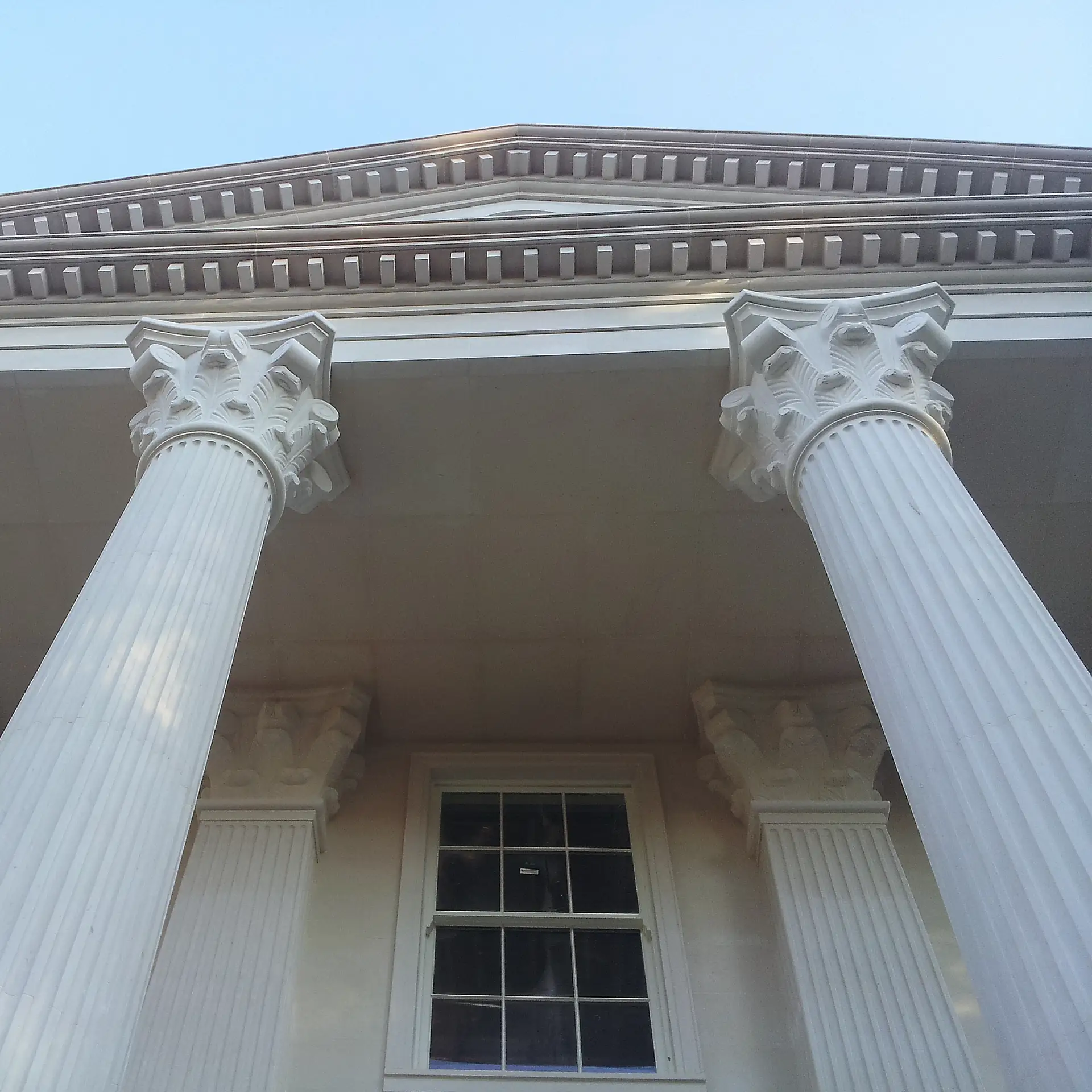 Limestone 466 - White Limestone Building Facade And Columns