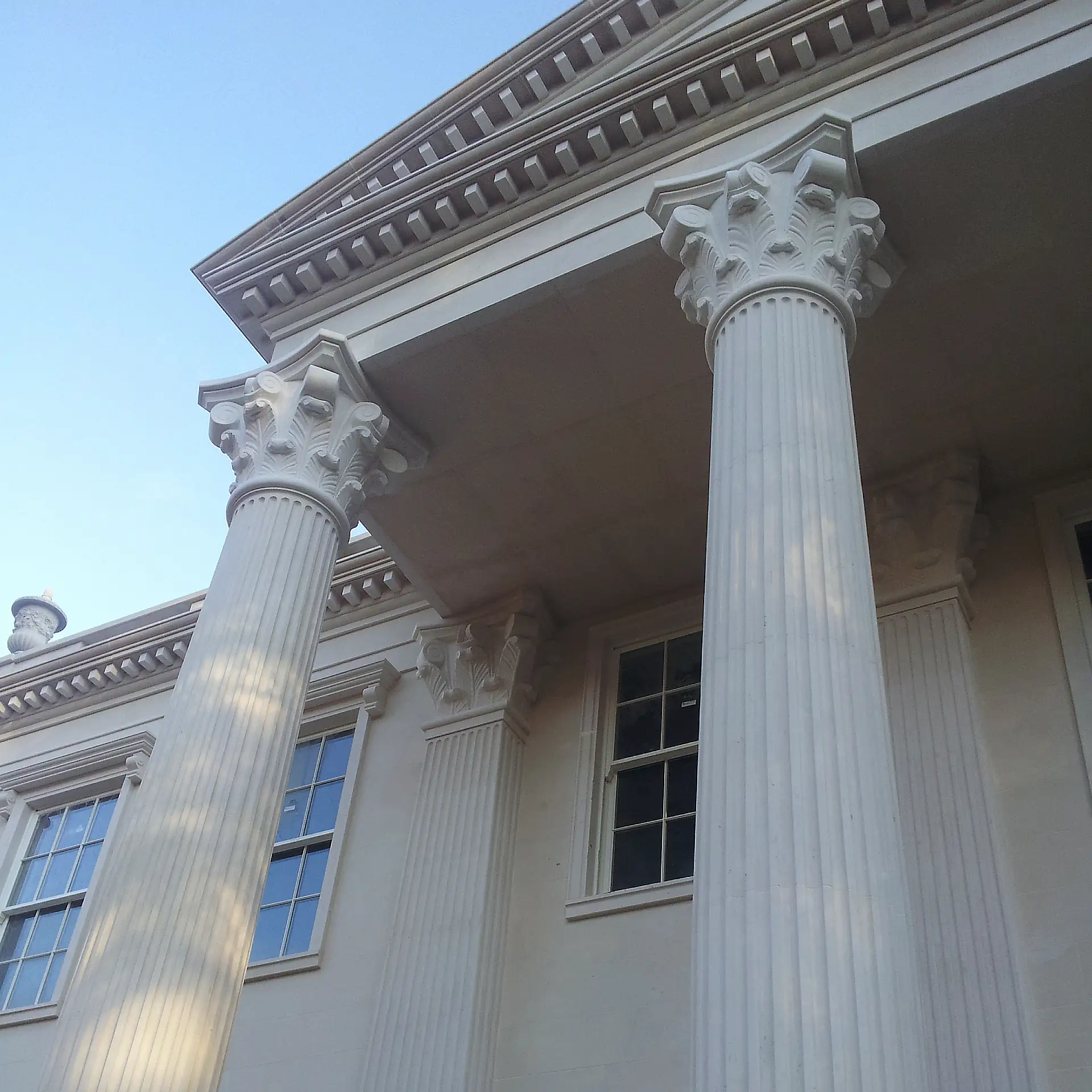 Limestone 466 - White Limestone Building Facade And Columns