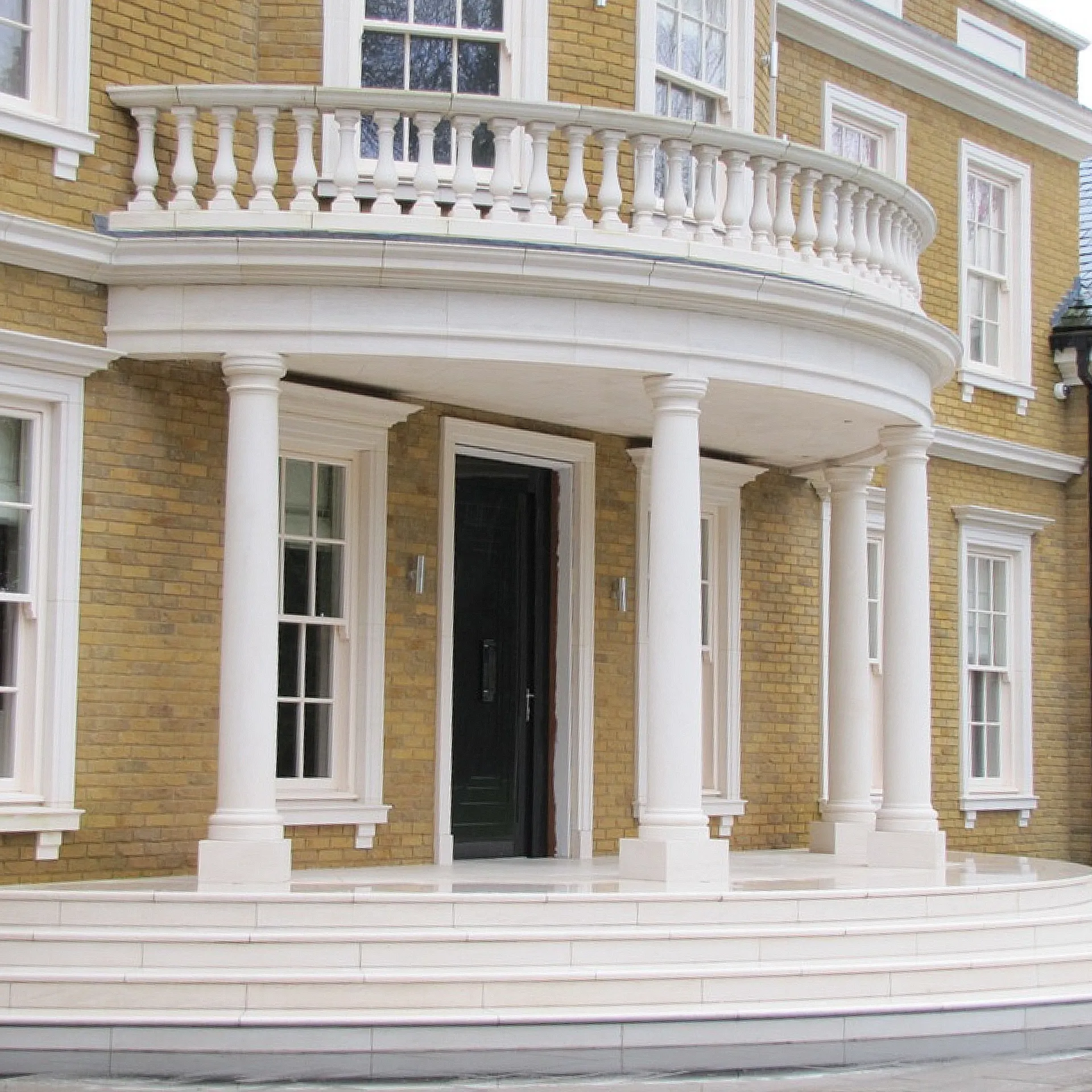 White Limestone Columns and Balustrade