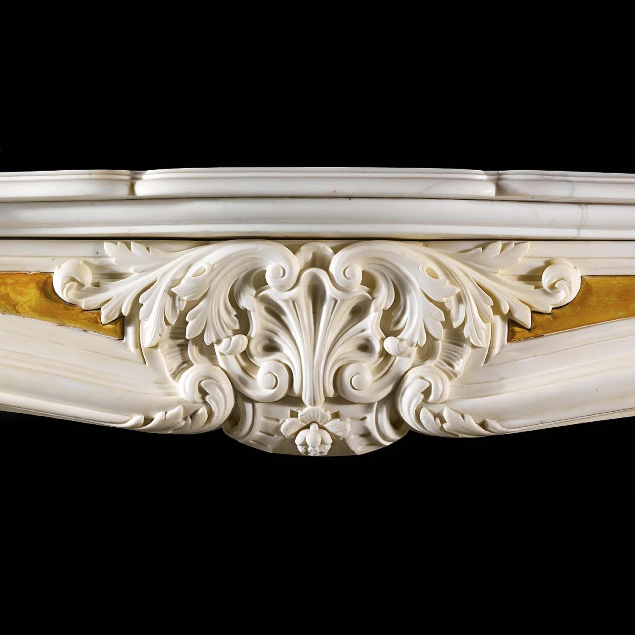 Italian White Marble and Yellow Marble Giallo Siena