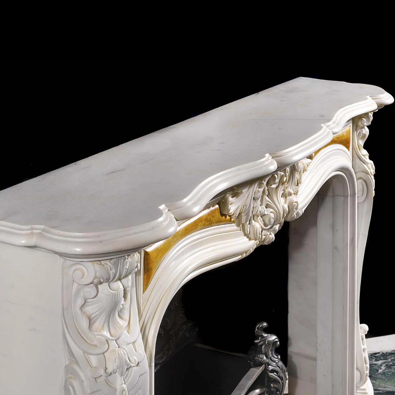 Italian White Marble and Yellow Marble Giallo Siena