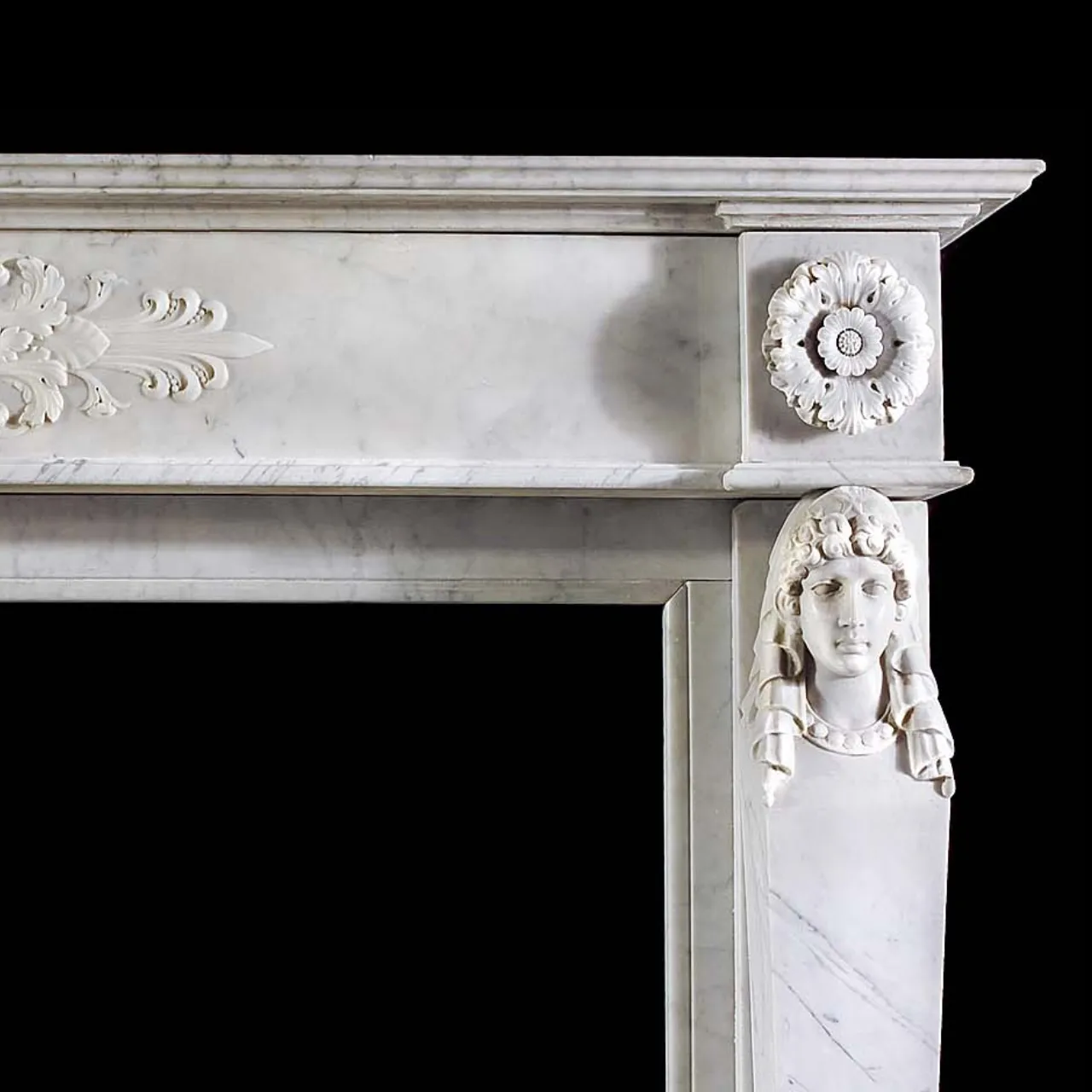 Antique Bianco Carrara Fireplace Mantel