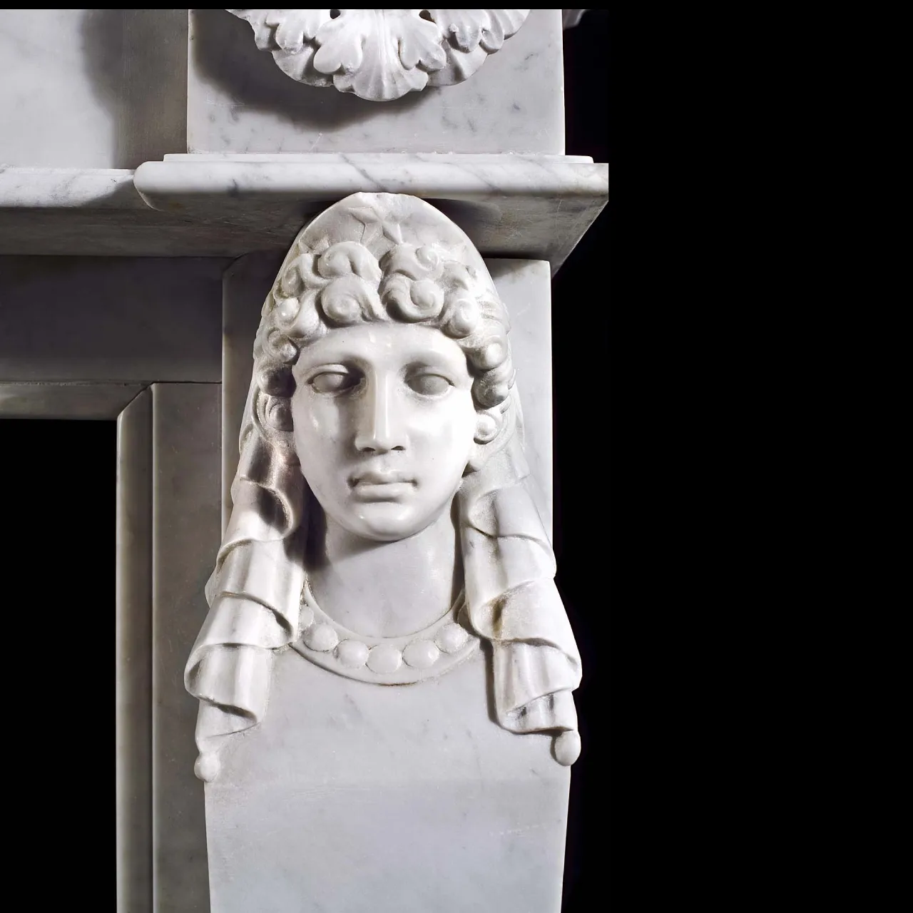 Antique Bianco Carrara Fireplace Mantel