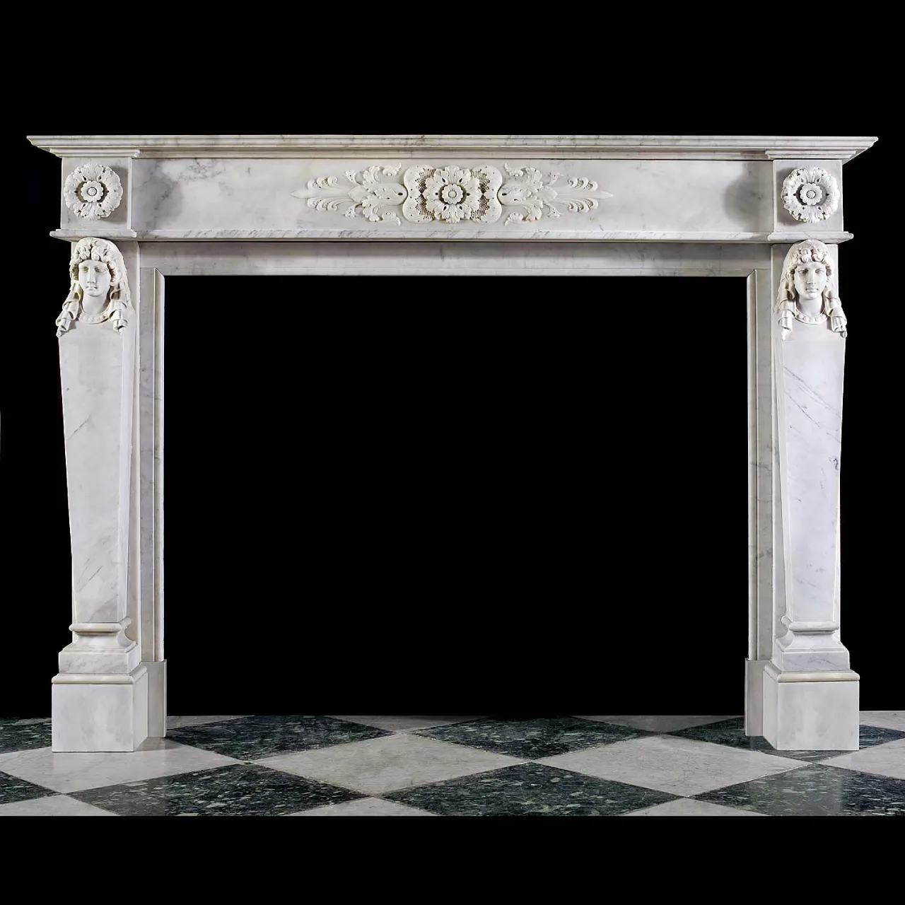 Antique Bianco Carrara Fireplace Mantel