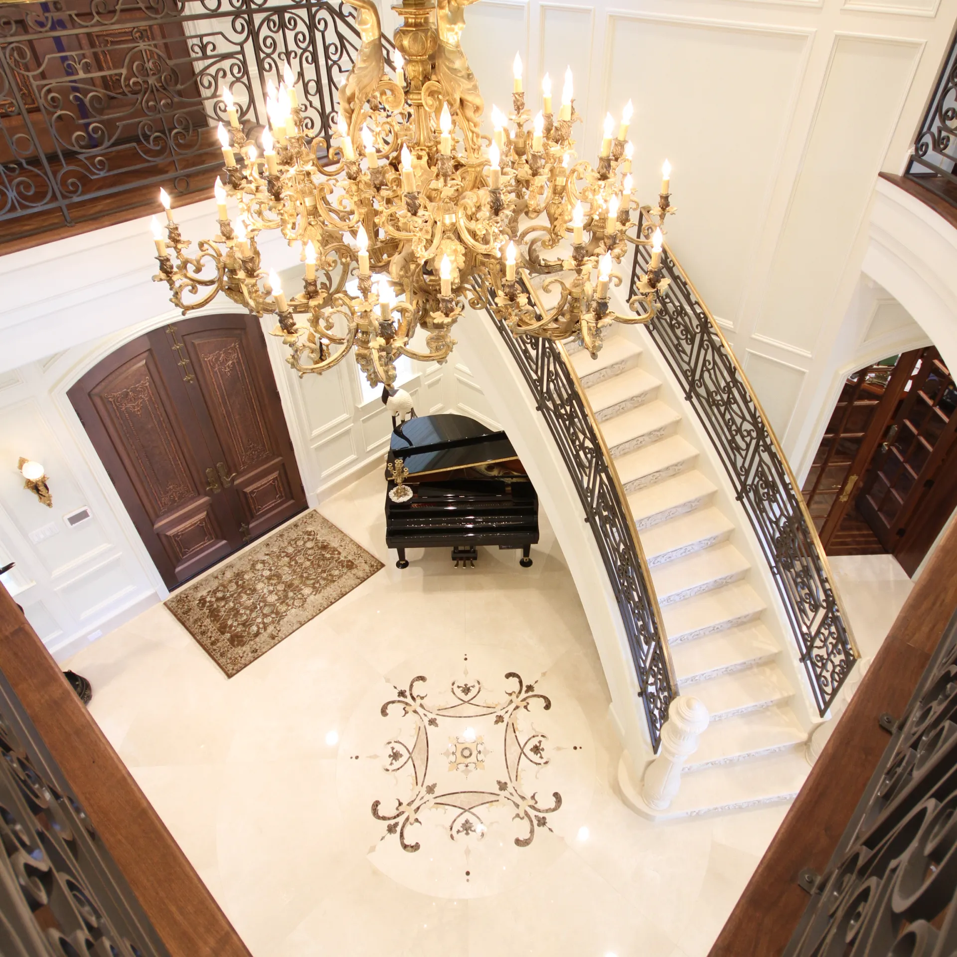 Carved Risers Cream Marfil Stairs