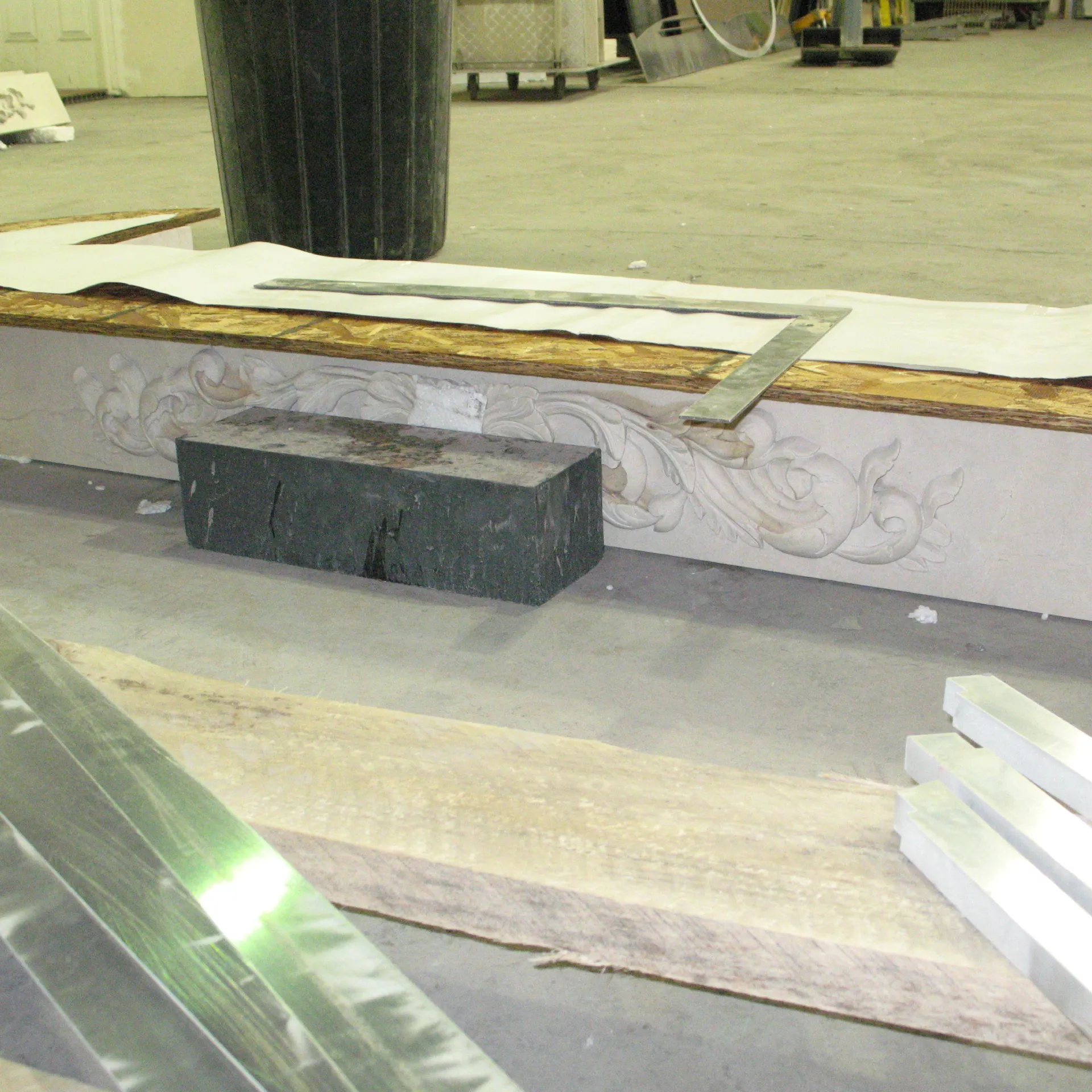 Carved Risers Cream Marfil Stairs