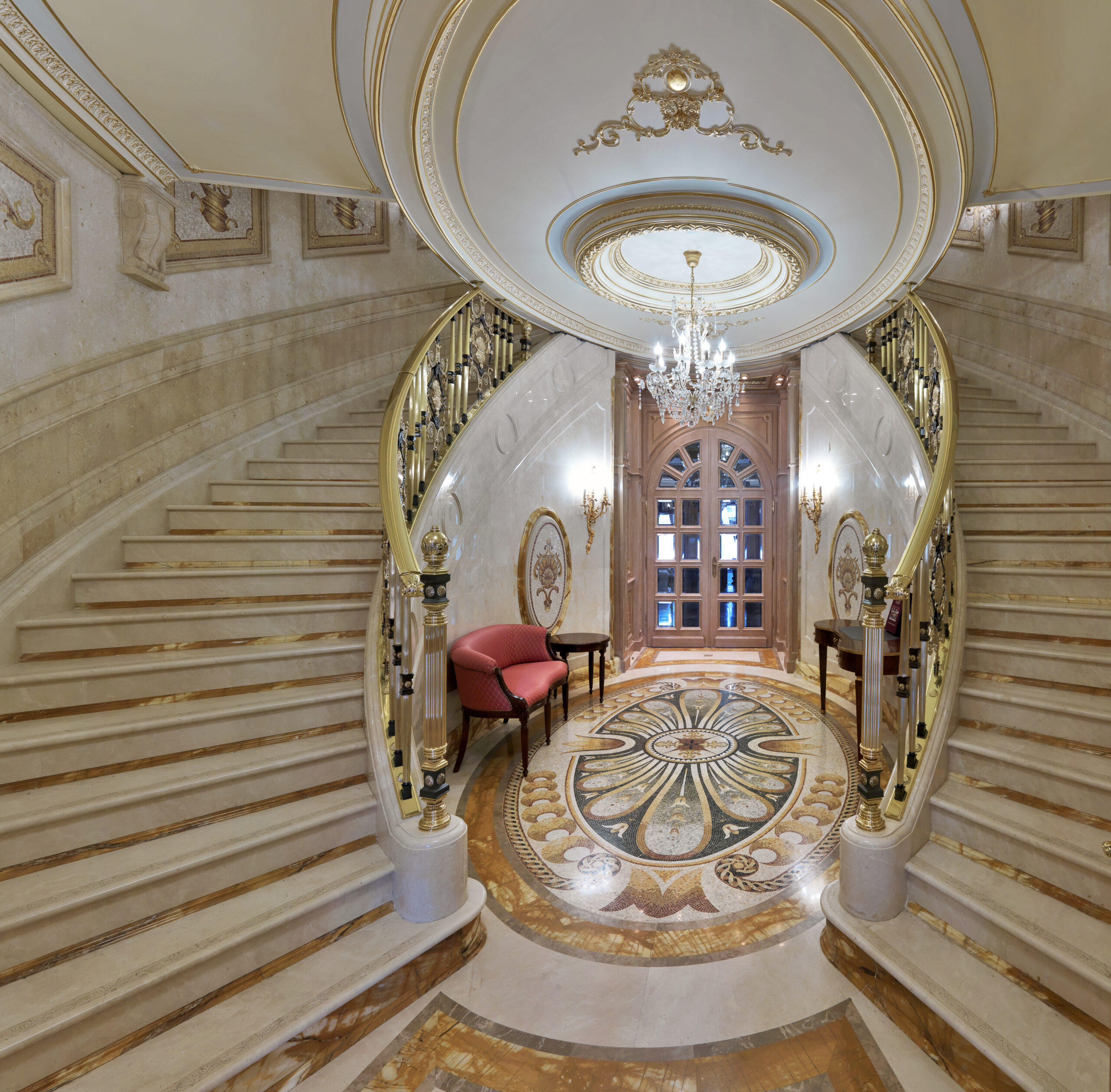 Luxury Foyer Floor with Custom Mosaic
