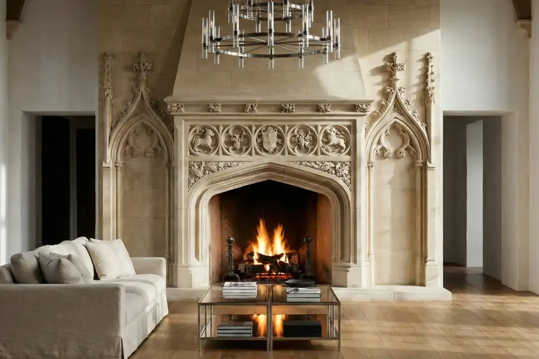 Why Gothic Fireplace Mantels Are Making a Comeback in Luxury Interiors