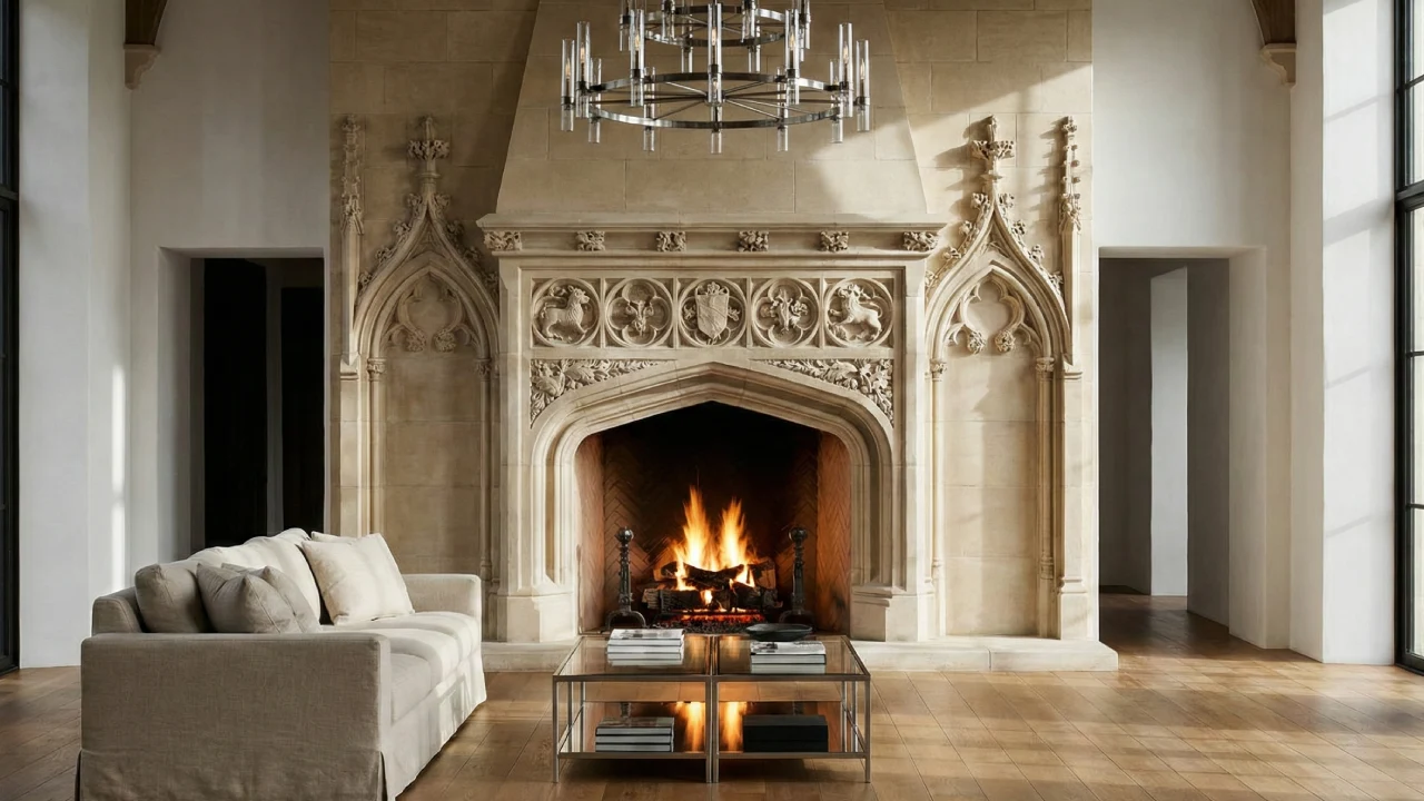 Why Gothic Fireplace Mantels Are Making a Comeback in Luxury Interiors